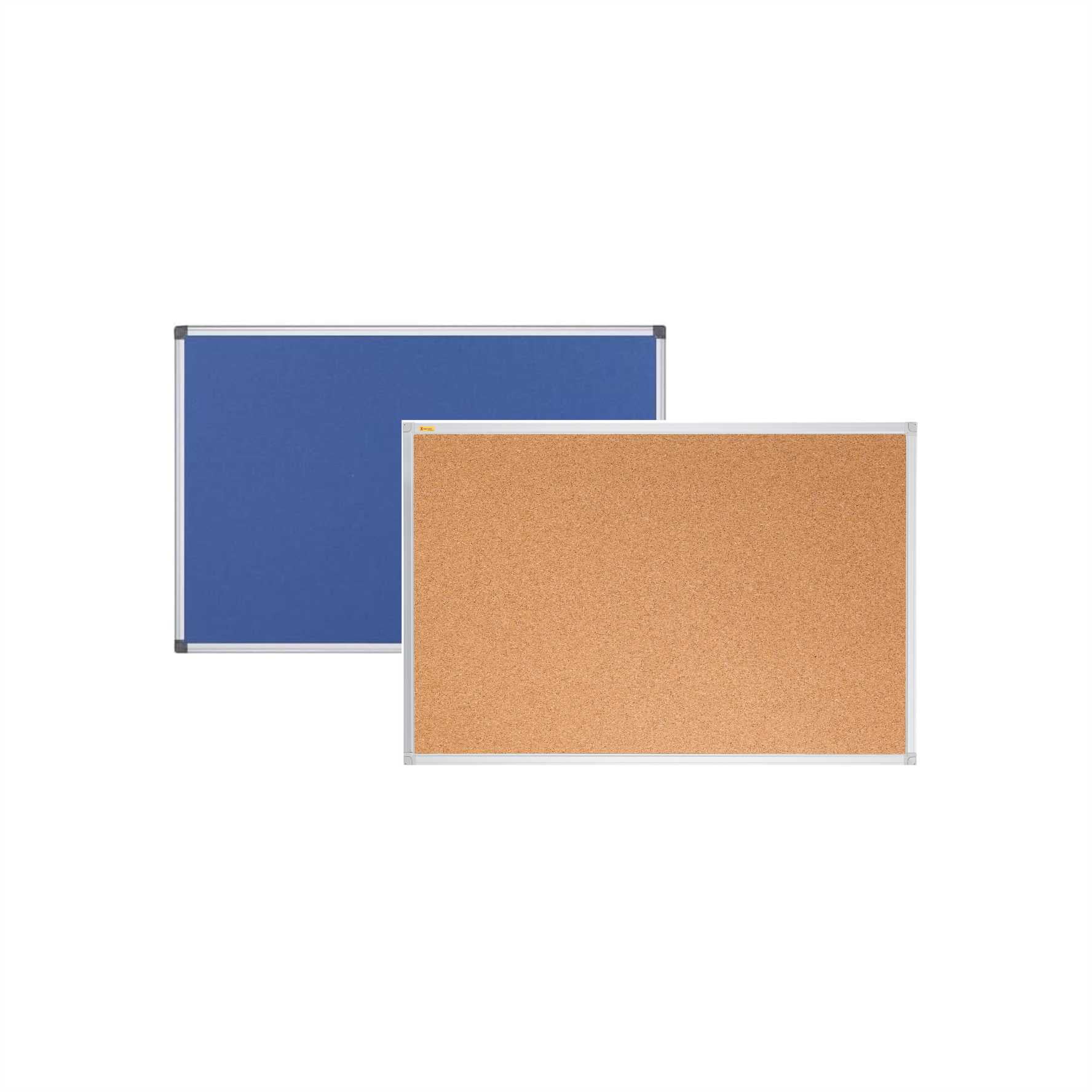 Tableau d'Affichage en Liège double faces Marron - Bleu