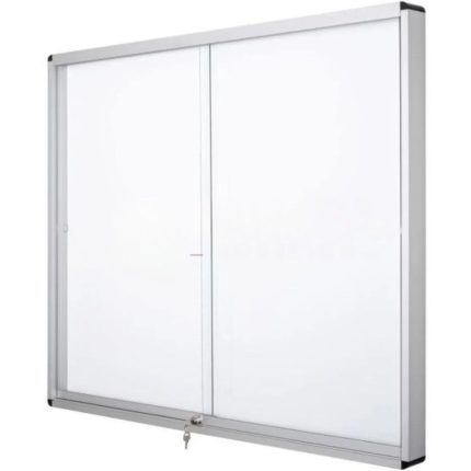 Tableau vitrine d'affichage fond magnétique et portes coulissantes réf c0139