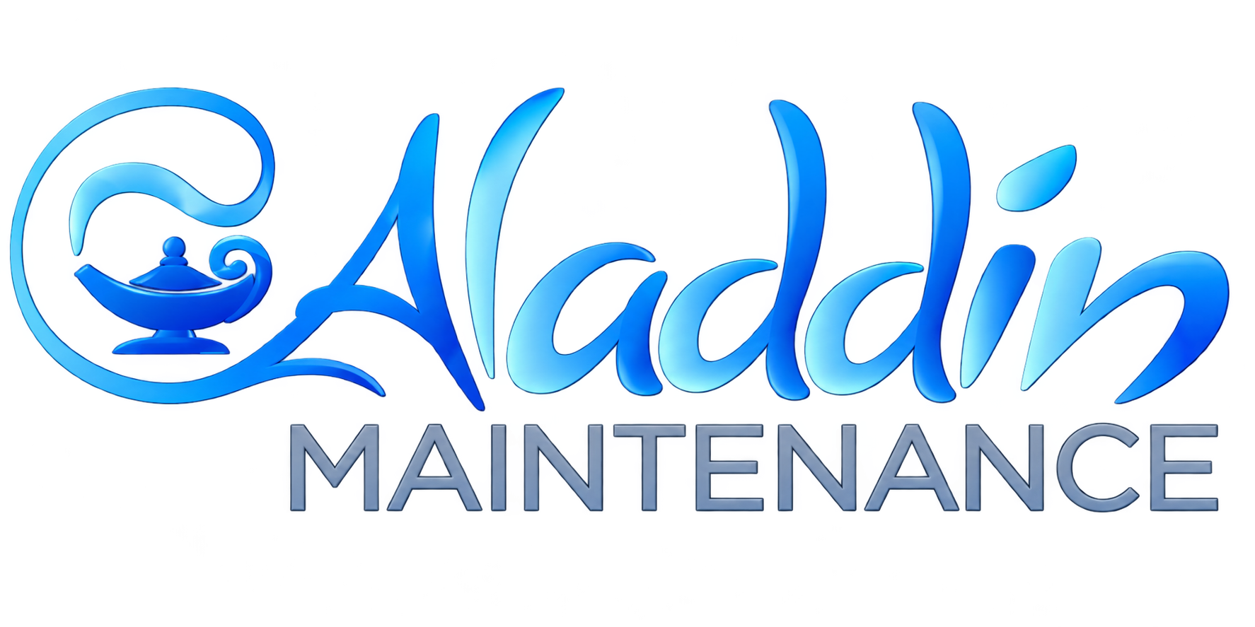 Logo Aladdin Maintenance bleu brillant